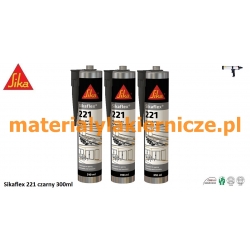 SIKA SIKAFLEX 221 czarny 300ml materialylakiernicze.pl